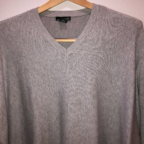 rxb Womens Small Gray Long Snap Sleeve V Neck Pullover Sweater Size S - Picture 5 of 10